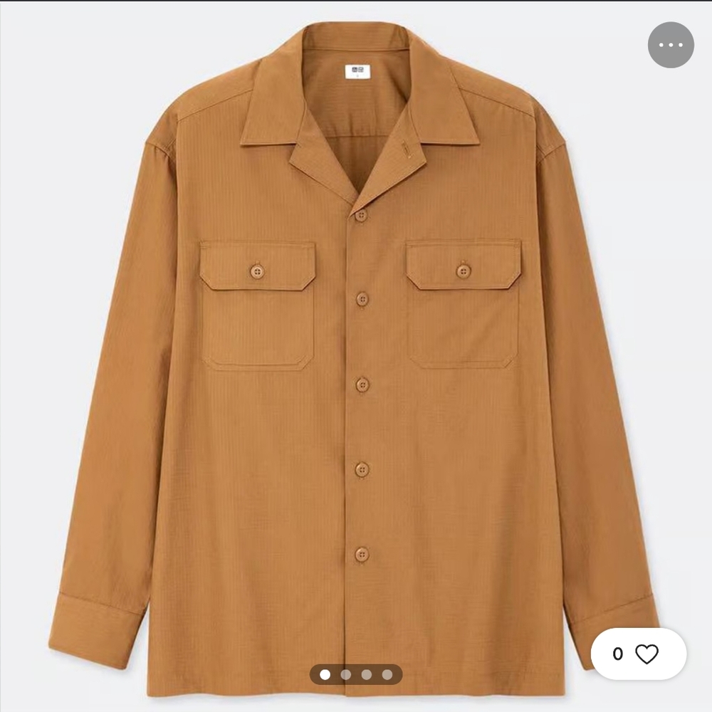 Uniqlo Brown Work Long Sleeve Shirt